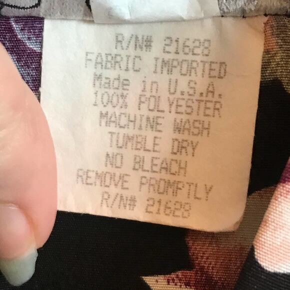 Vintage 8 floral dress black cream lace 1970s cottagecore - Picture 5 of 10